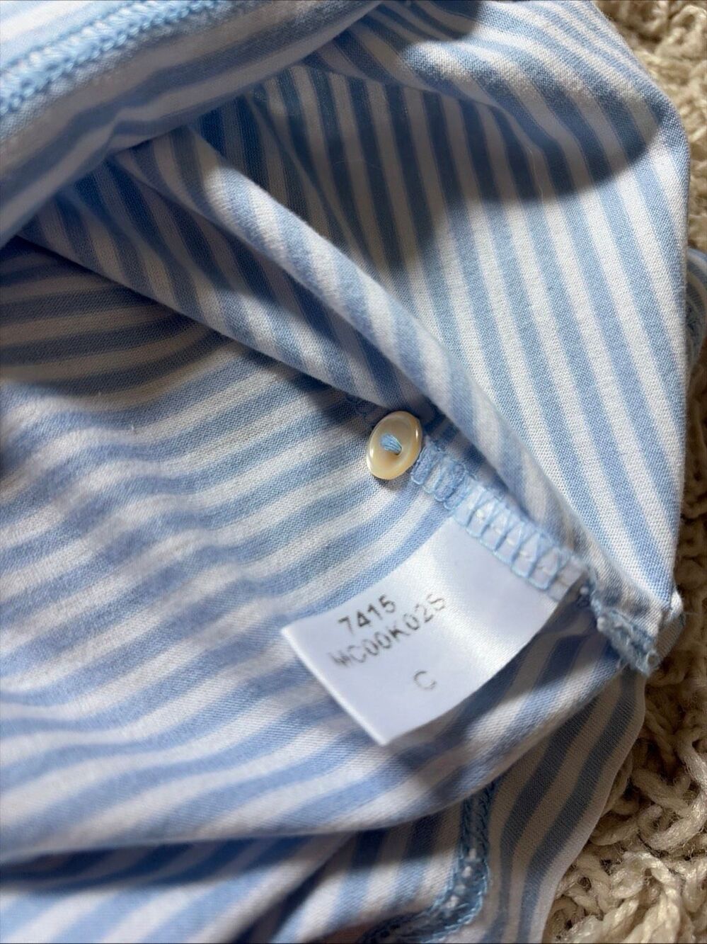 Peter Millar Masters Golf Polo Shirt Mens Size XL Light Blue White Striped - Picture 9 of 9
